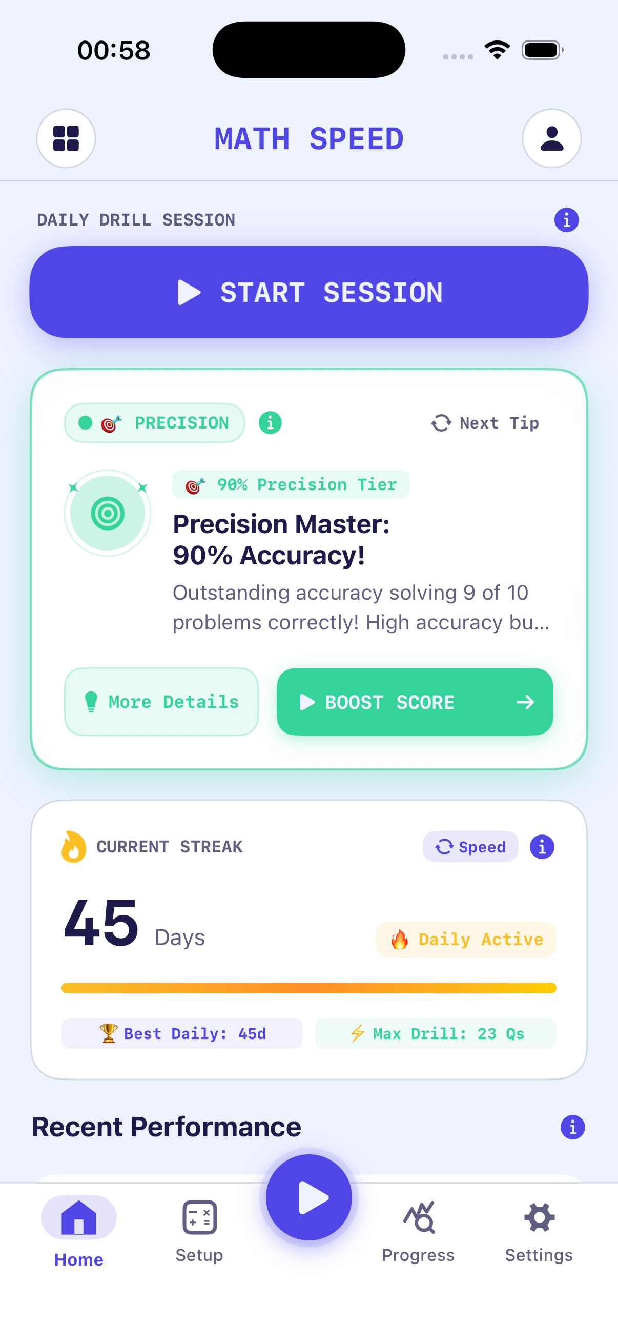 Math Speed iPhone Mental Math Sprint