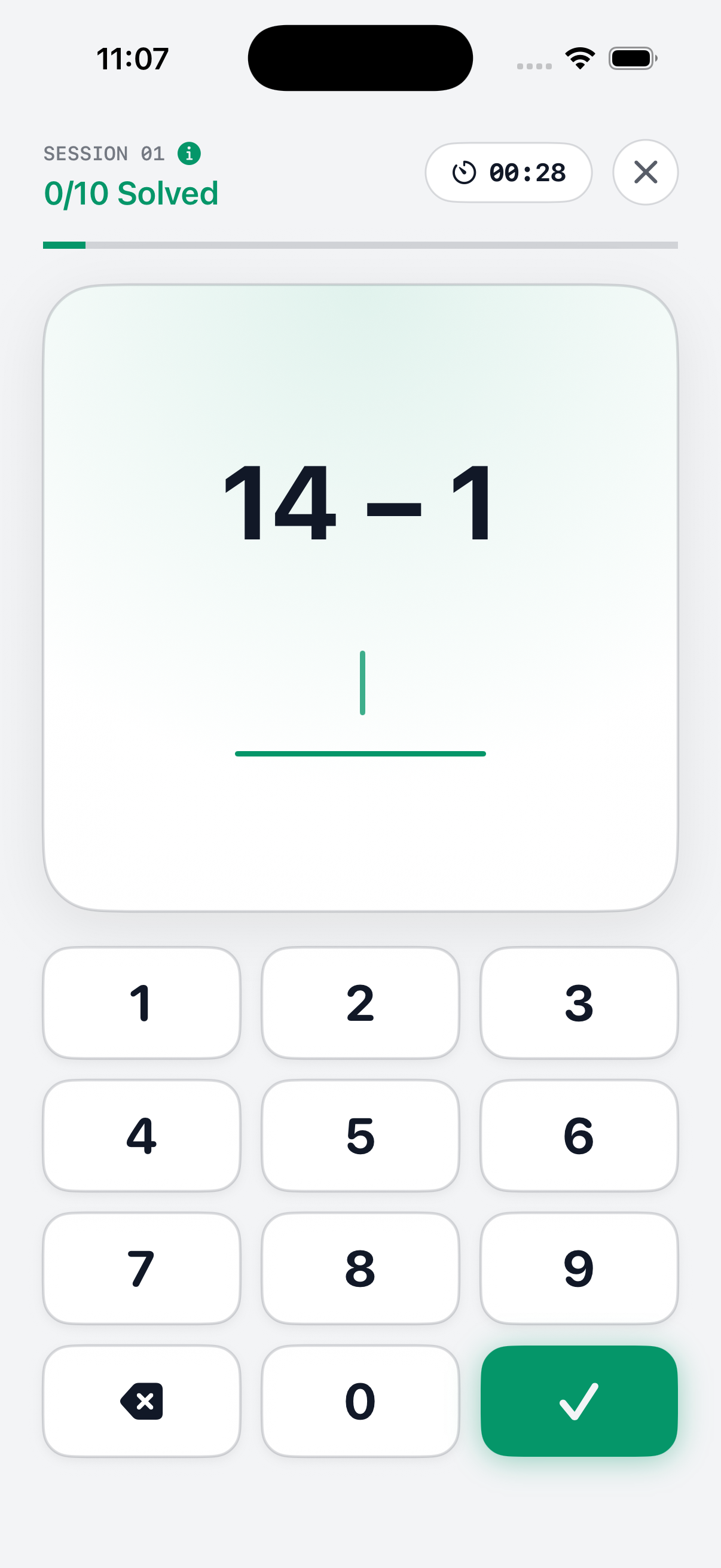 Math Speed iPhone Performance Chart