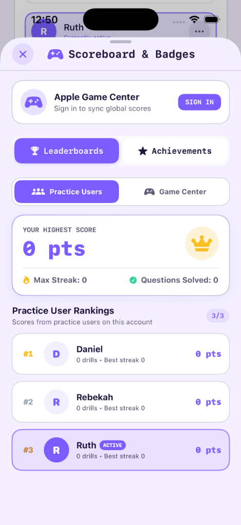 Math Speed iPhone Scoreboard & Practice User Rankings