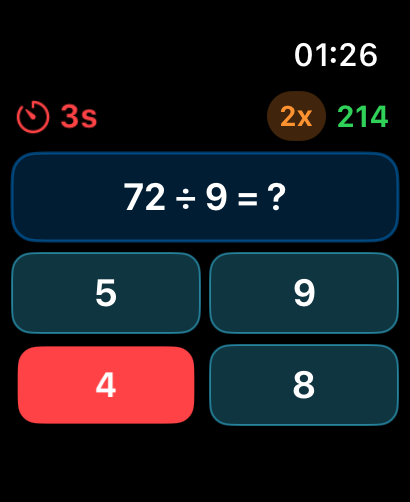 Math Speed Apple Watch Countdown
