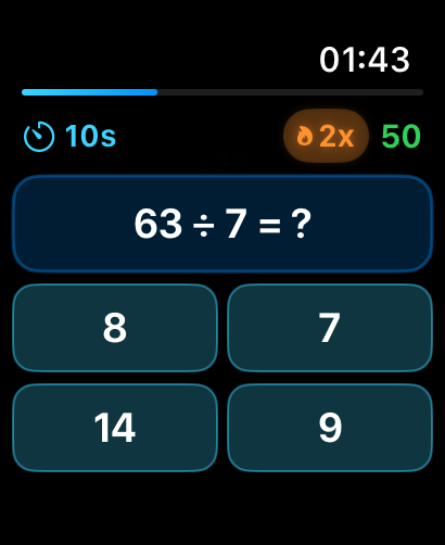 Math Speed Apple Watch iCloud Sync